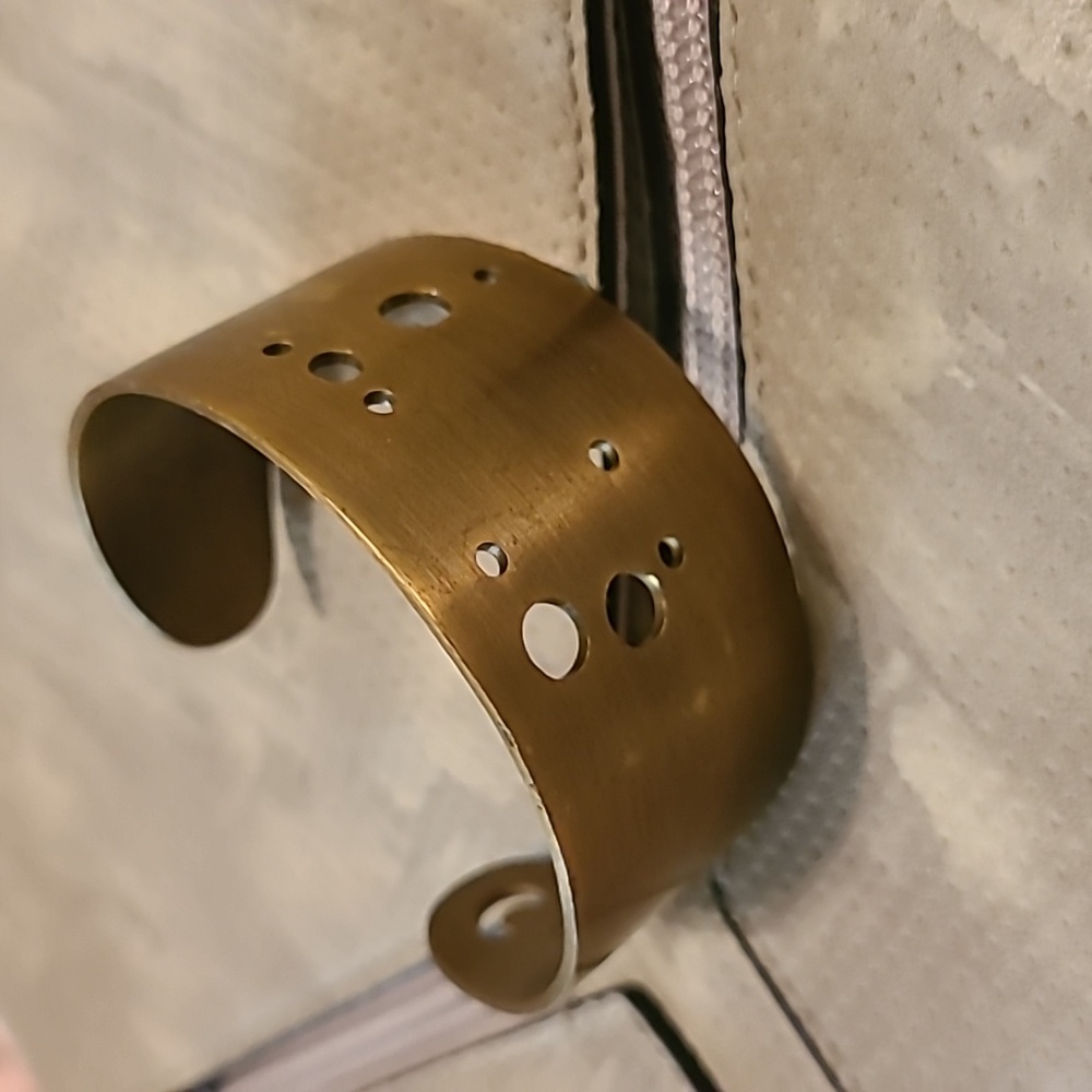 Scout Astrological Zodiac Gemini Brass Wide Cutout Constellation Cuff bracelet - Picture 5 of 7
